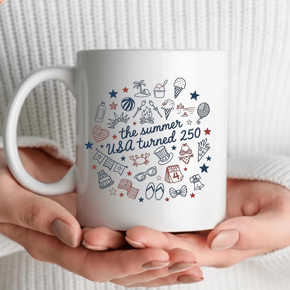USA Turned 250 Mug 2026 Patriotic 4th Of July Coffee Cup Red White Blue Independence Day Gift Mug 0