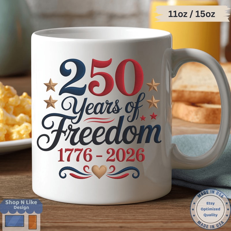 America 250th Celebrating Mug 2026 Patriotic 4th Of July Coffee Cup USA Independence Day Gift Mug 0