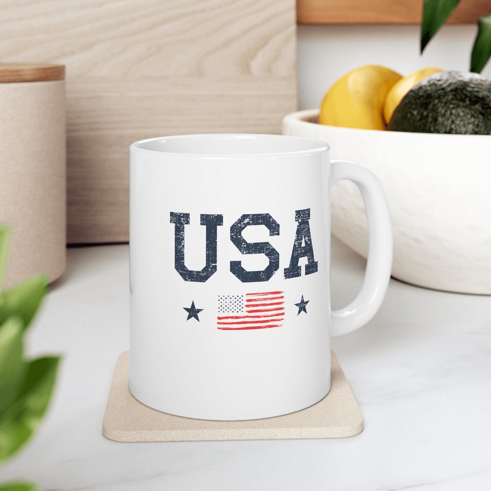 USA Flag 4th Of July Mug Independence Day Ceramic Coffee Cup Patriotic Gift 0