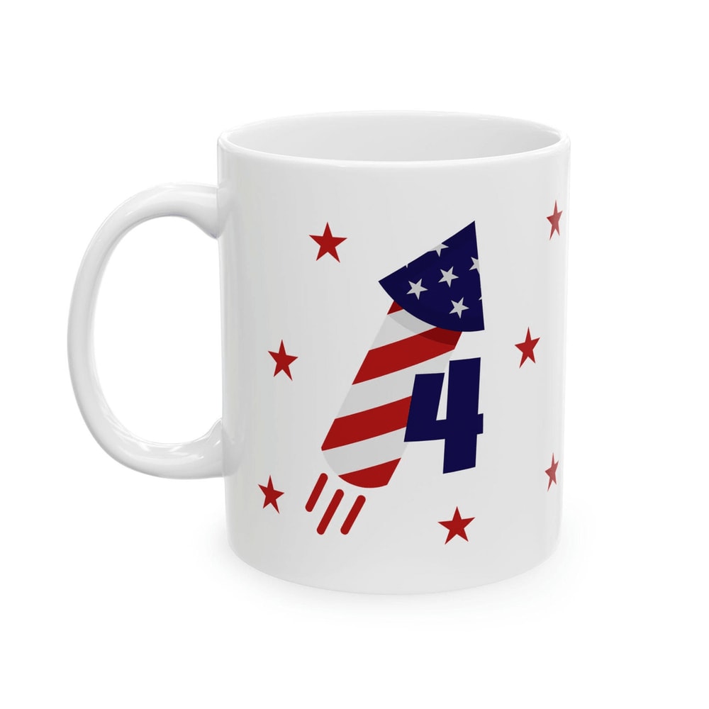 Happy 250 America 4th Of July Coffee Mug Patriotic Red White Blue Independence Day 0