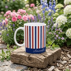 america 250th anniversary personalized mug – 1776–2026 patriotic nautical striped usa custom name coffee cup