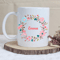 Personalized Floral Wreath Mug Custom Name Ceramic Coffee Cup Elegant Botanical Gift For Her 0