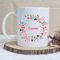 Personalized Floral Wreath Mug Custom Name Ceramic Coffee Cup Elegant Botanical Gift For Her 0