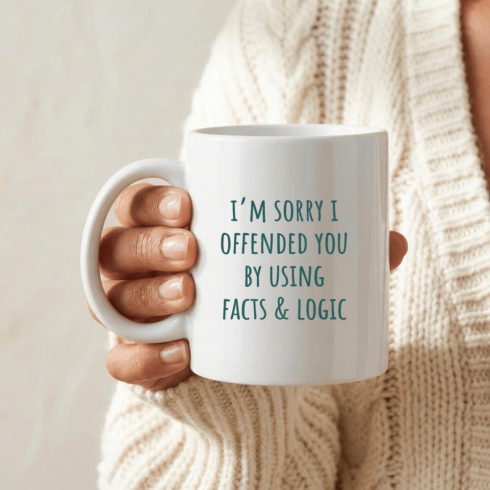 Funny Sarcastic Facts Logic Mug Sassy Quote Coffee Cup Humor Gift For Coworkers Friends 0