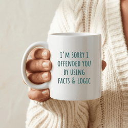 funny sarcastic facts & logic mug sassy quote coffee cup humor gift for coworkers friends