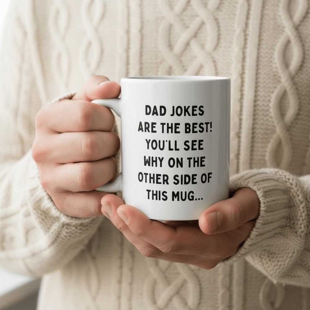 Funny Dad Jokes Coffee Mug Sarcastic TwoSided Cup Gift For Dad Fathers Day Birthday Mug 0