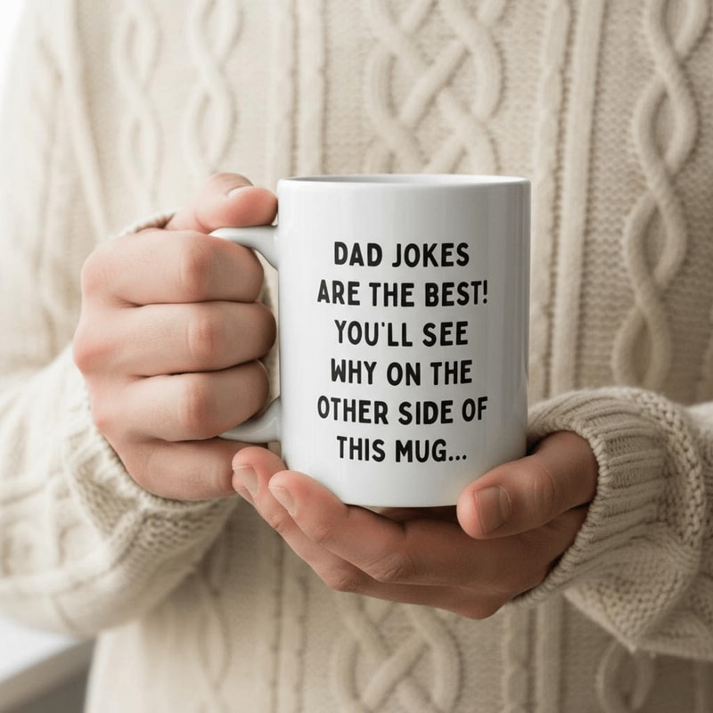 Funny Dad Jokes Coffee Mug Sarcastic TwoSided Cup Gift For Dad Fathers Day Birthday Mug 0