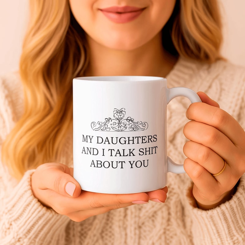 My Daughters And I Talk Sht About You Funny Sarcastic Mom Coffee Mug 0