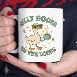 silly goose funny cartoon animal coffee mug – cute humorous ceramic cup gift