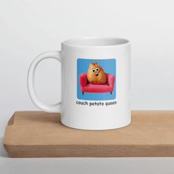 funny couch potato queen mug – sarcastic couch potato queen coffee cup gift