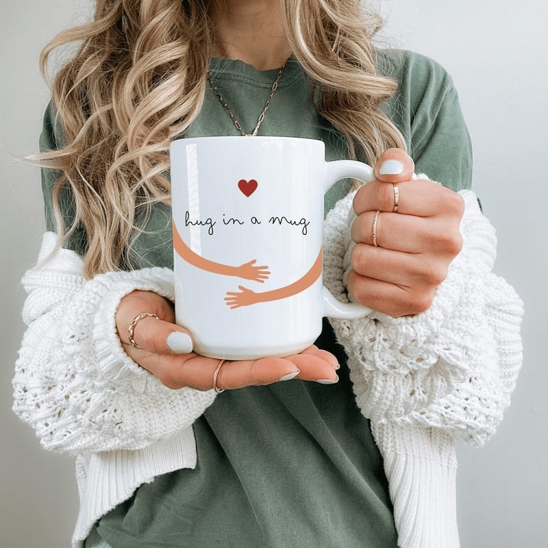 Hug In A Mug Sentimental Coffee Mug Gift For Friend Comfort Cup For Birthday Christmas Anniversary 0