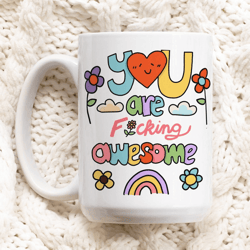 you are awesome mug 15 oz funny positive quote coffee mug colorful encouragement gift cute cup