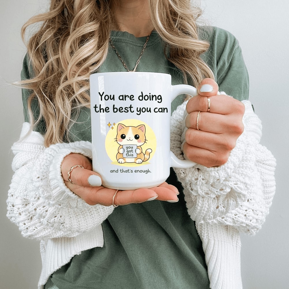 You Are Doing The Best You Can You Got This Cat Mug Encouragement Mental Health Coffee Cup Positiv 0