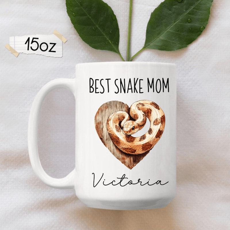 Personalized Snake Mom Mug 15 Oz Mug Custom Reptile Lover Coffee Mug Snake Owner Gift For Women 0