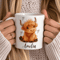 Personalized Highland Cow Mug 15 Oz Mug Custom Name Coffee Mug Cute Baby Highland Cow Gift For Girl 0