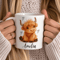Personalized Highland Cow Mug 15 Oz Mug Custom Name Coffee Mug Cute Baby Highland Cow Gift For Girl 0