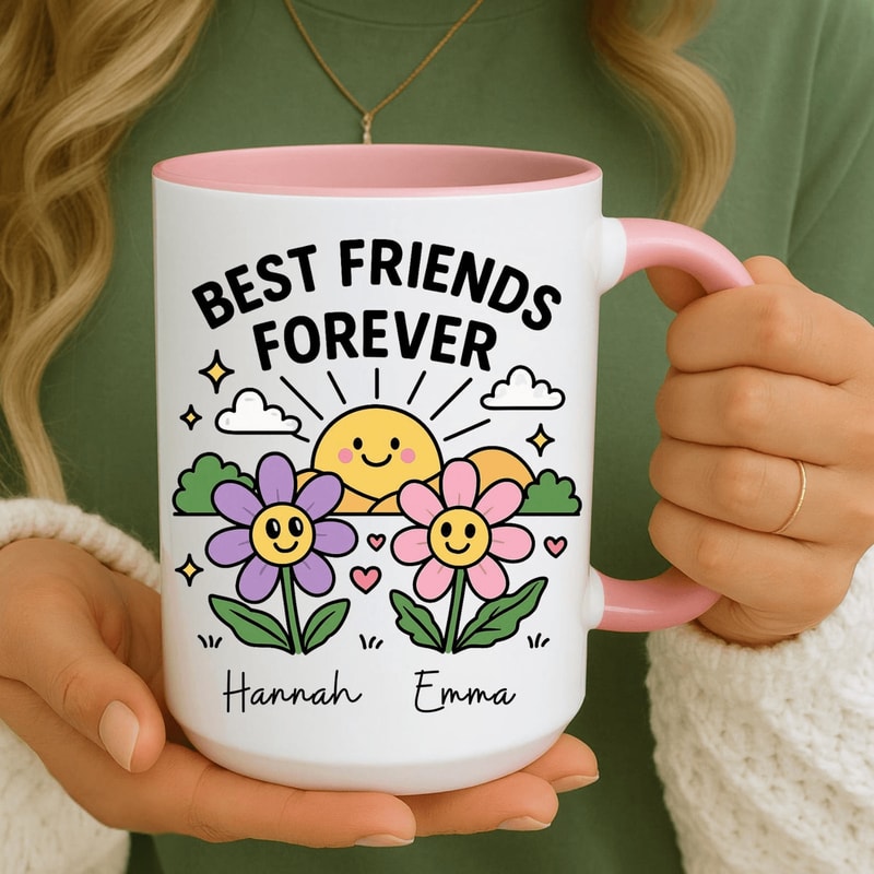 Personalized Best Friends Forever Mug Custom Name BFF Coffee Cup For Besties And Friendship Gifts 0