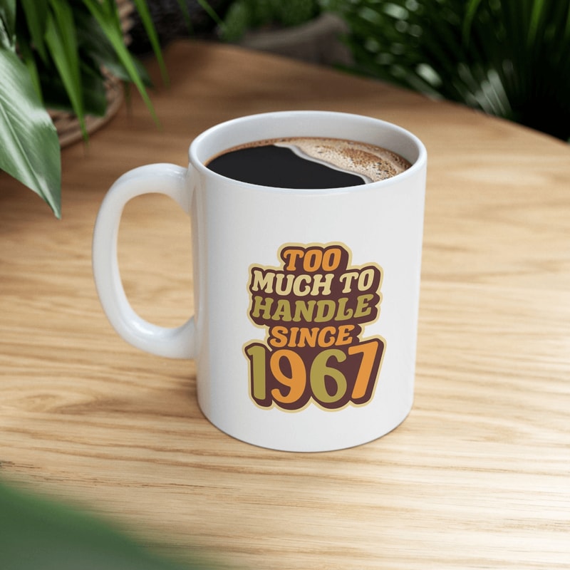 Vintage 1967 Birthday Coffee Mug Funny Retro Ceramic Gift For Men And Women 0