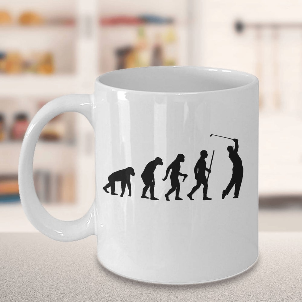 Evolution Of Man Golf Mug Funny Golfer Gift For Golf Lovers Retirees Weekend Players 0