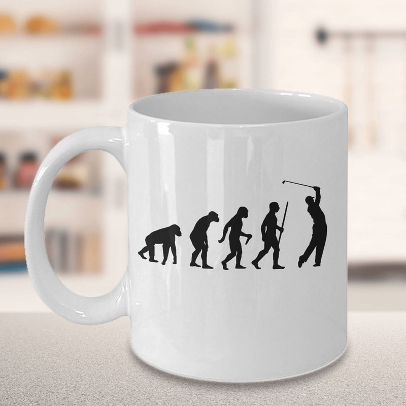 Evolution Of Man Golf Mug Funny Golfer Gift For Golf Lovers Retirees Weekend Players 0