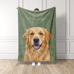 custom pet photo blanket personalized dog and cat portrait memorial keepsake giftt