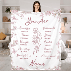 personalized bible verse blanket custom christian name throw for women and girls