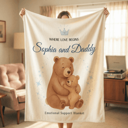 personalized bear blanket for dad custom father's day gift from daughter