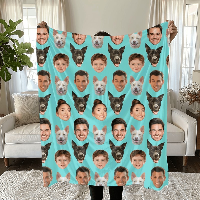 Custom Funny Face Blanket Personalized Photo Throw For Bedroom And Home Decor 0