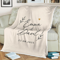 personalized wedding blanket for couples custom name throw anniversary & bridal shower gift
