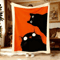 Cute Black Cat Throw Blanket Funny Cat Lover Cozy Plush Blanket For Sofa And Home Decor 0