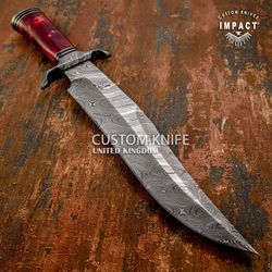 Custom Damascus Bowie knife Resin Handle