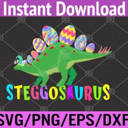 stegosaurus bunny ears egg easter day dinosaur dino svg, eps, png, dxf, digital download