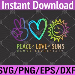 peace love suns, inspirational, school svg, eps, png, dxf, digital download