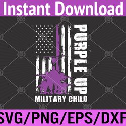 military child month us flag purple up military svg, eps, png, dxf, digital download