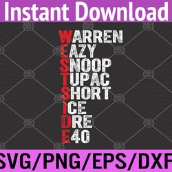 westside hip hop rap music legends svg, eps, png, dxf, digital download