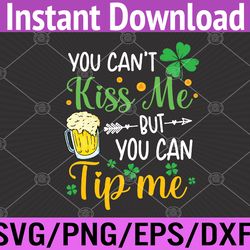 st patrick's day lucky shamrock waitress bartender waiter svg, eps, png, dxf, digital download