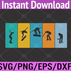 retro skater vintage skateboarder, skateboarding lover svg, eps, png, dxf, digital download