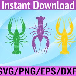 mardi gras crawfish jester hat bead svg, eps, png, dxf, digital download