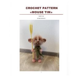 Crochet pattern for Tim the mouse