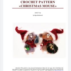 Crochet pattern "Christmas mouse"