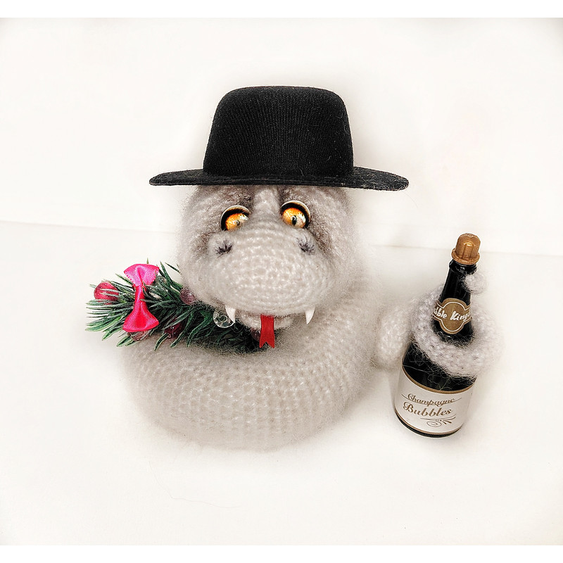 Snake Christmas Gift Green Snake Crochet 1