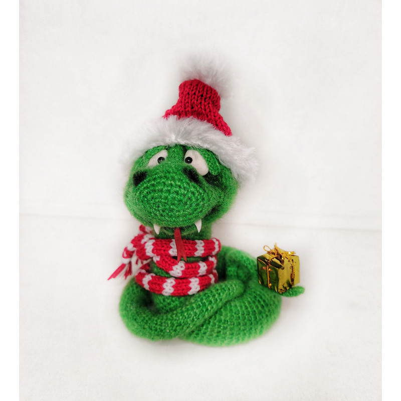 Snake Christmas Gift Green Snake Crochet 3