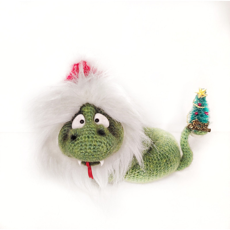 Snake Christmas Gift Green Snake Crochet 4