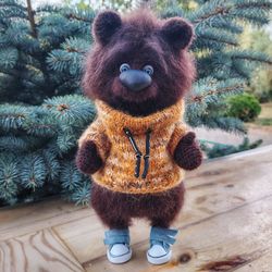 brown teddy bear 28 cm high crochet