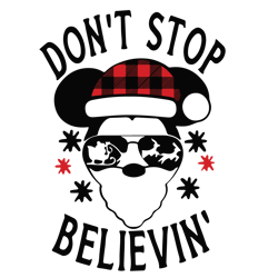 don't stop believin' mickey svg, merry christmas svg, holiday svg, xmas svg, santa christmas svg, christmas svg file