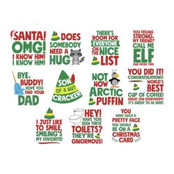 elf christmas svg bundle, grinch svg, christmas bundle, merry christmas svg, santa christmas svg cut file cricut
