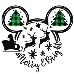 merry bright mickey mouse svg, merry christmas svg, holiday svg, disney christmas svg, christmas svg cut file for cricut