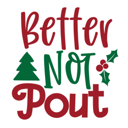 Merry Christmas logo Svg, Christmas Svg, Merry Christmas Svg, Better Not Pout Svg File Cut Digital Download