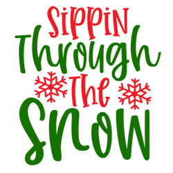 Merry Christmas logo Svg , Christmas Svg, Sippin Through The Snow Svg, Christmas Svg File Cut Digital Download