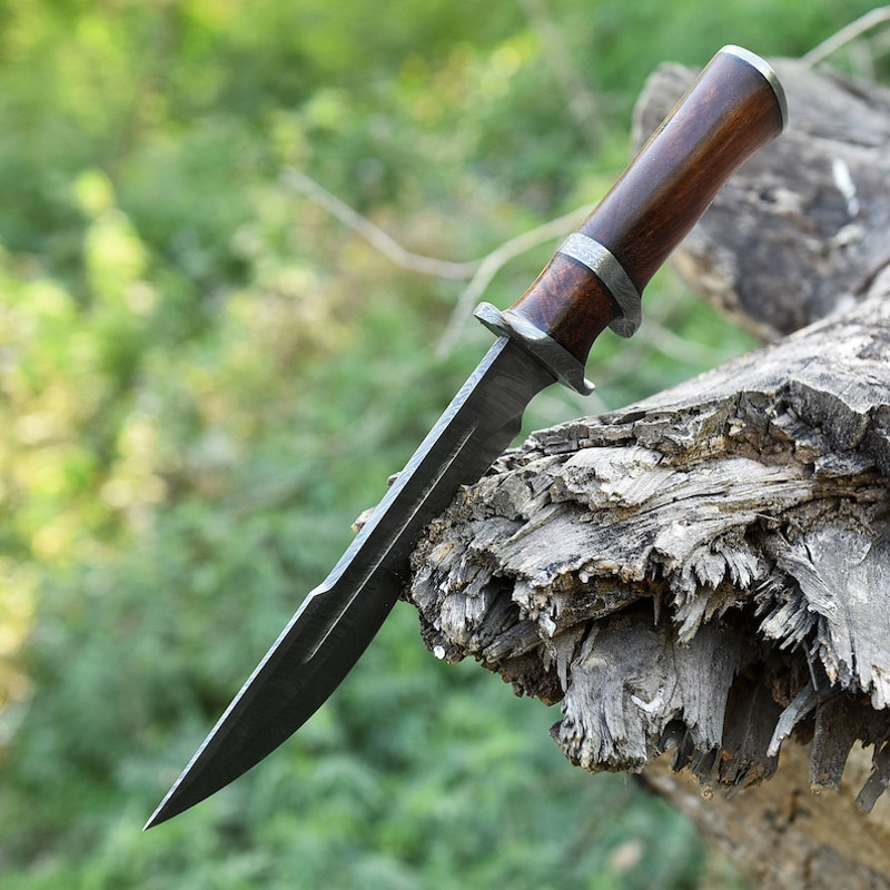 Bowie Knife Handmade Damascus Steel Sub Hilt Hunting Knife Fixed Blade Outdoor Knife Camping Survival Knife 2